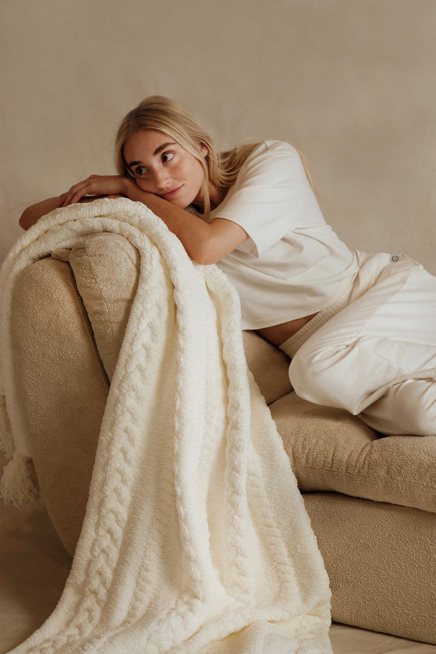 Braided Pom Pom Throw Sunday Citizen