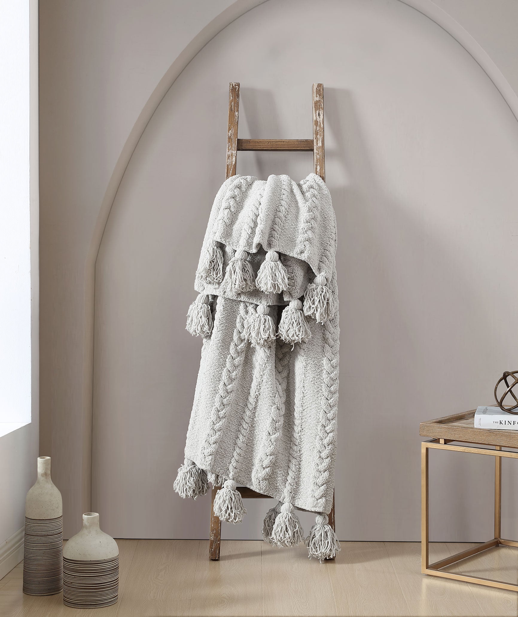 Braided Pom Pom Throw - Fluent Trends