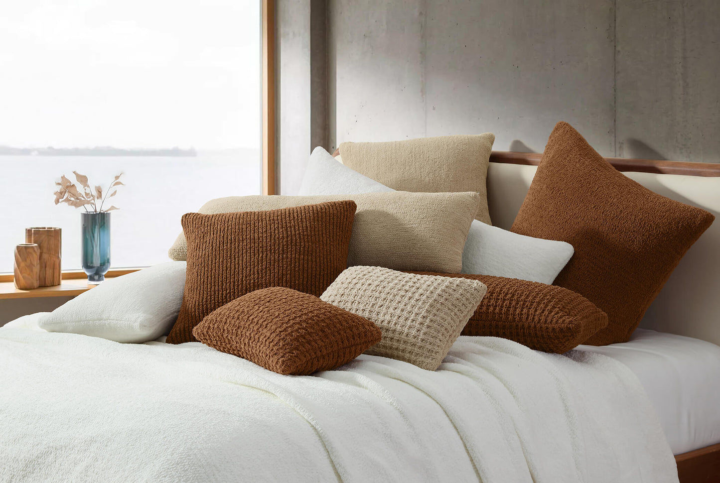 Two-Tone Ribbed Throw Pillow Sunday Citizen