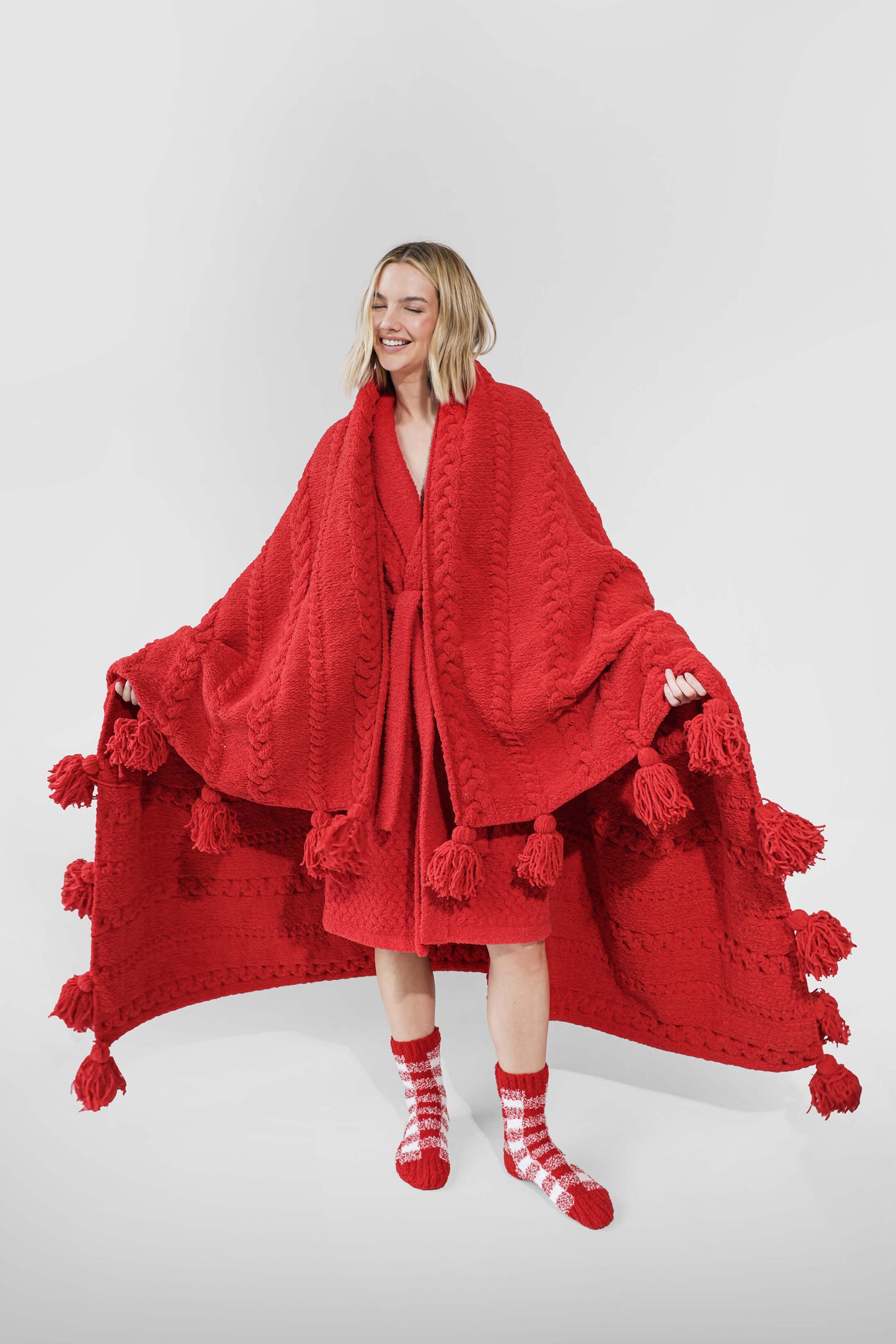 Braided Pom Pom Throw Sunday Citizen