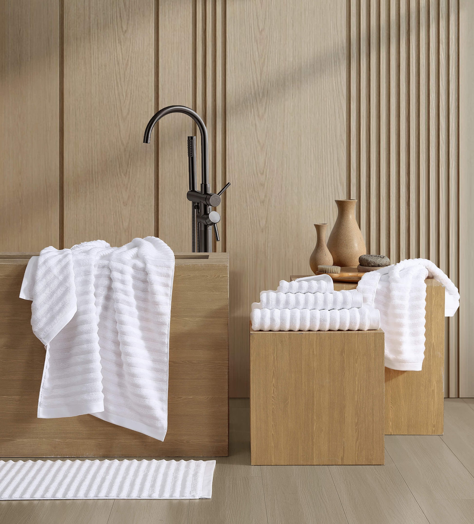 Turkish Cotton Rib Towel Set - Fluent Trends