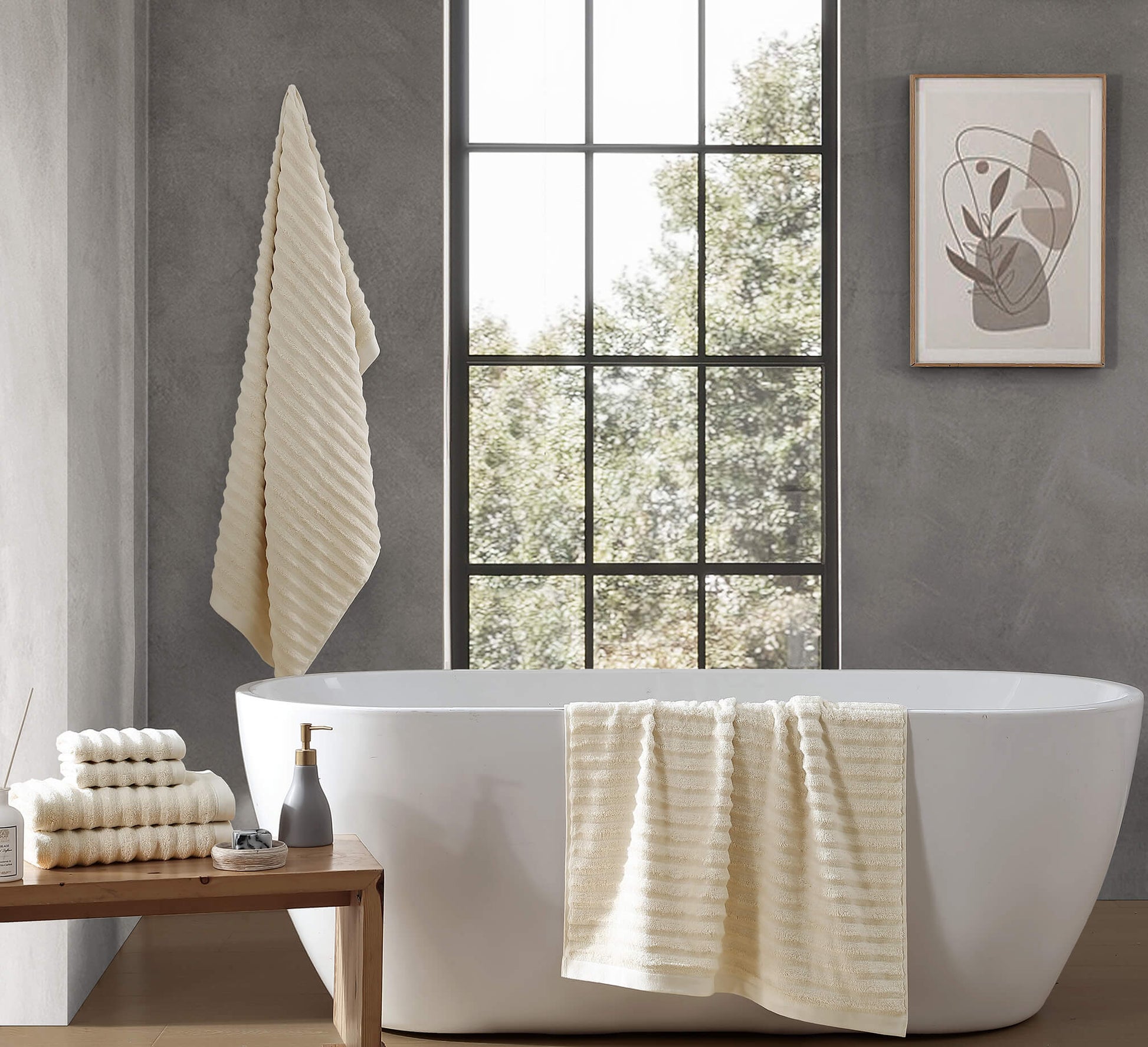 Turkish Cotton Rib Towel Set - Fluent Trends