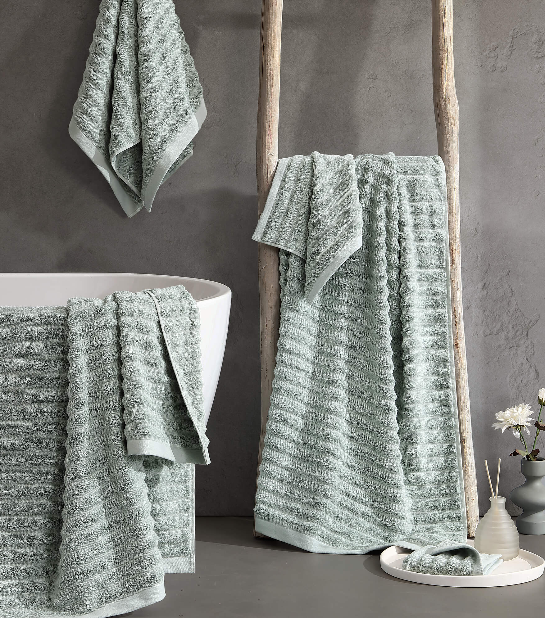 Turkish Cotton Rib Towel Set - Fluent Trends