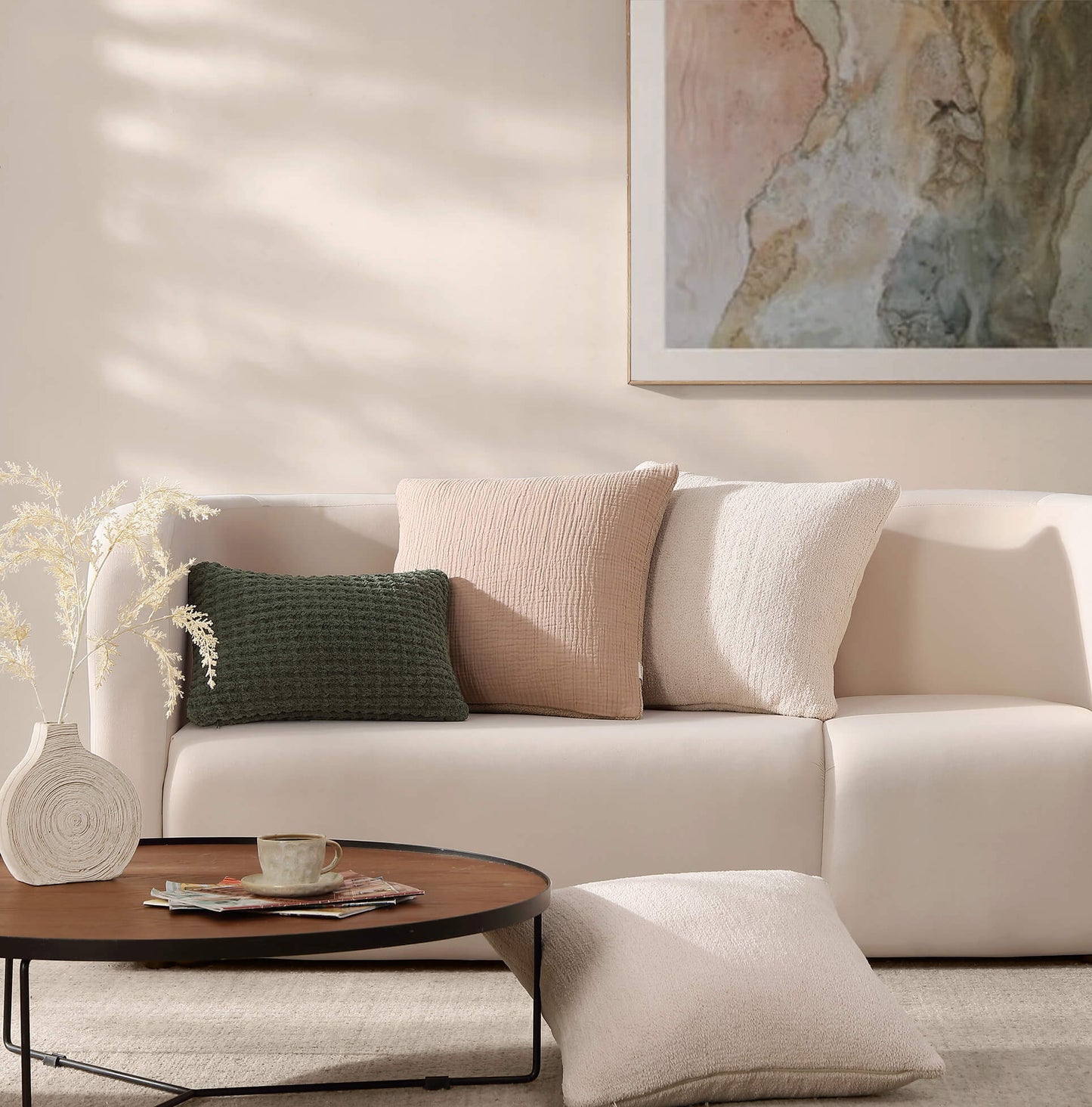 Snug Muslin Throw Pillow Sunday Citizen