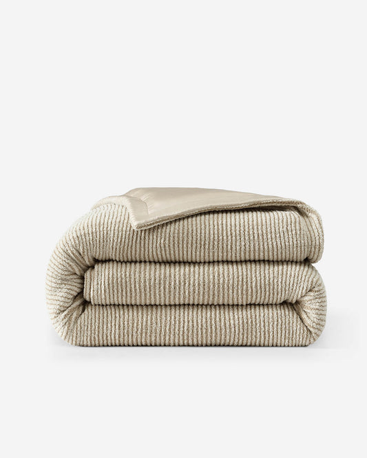 Two-Tone Snug Ribbed Bamboo Duvet Cover - Fluent Trends