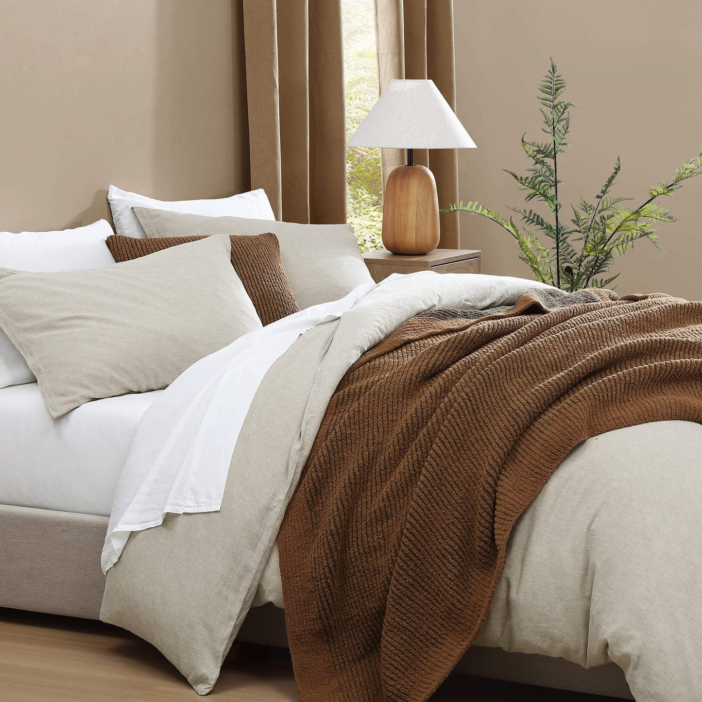 Two-Tone Ribbed Throw Pillow Sunday Citizen