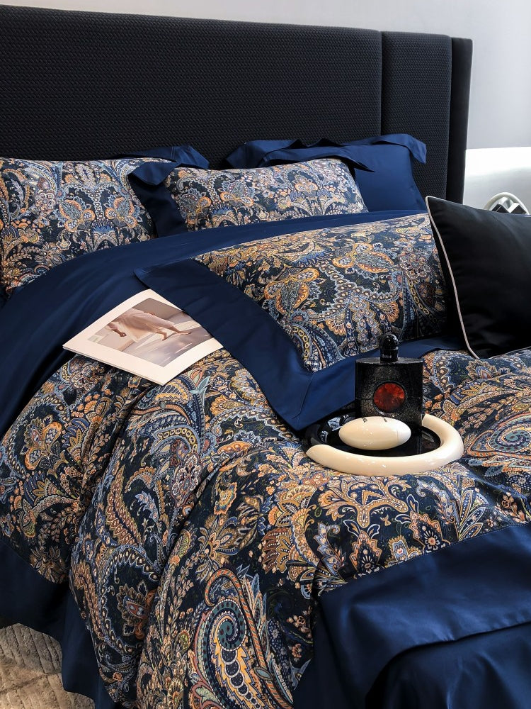 Vintage European Elegant Printed Cotton Sateen Bedding Set | 3CARATS 3CARATS