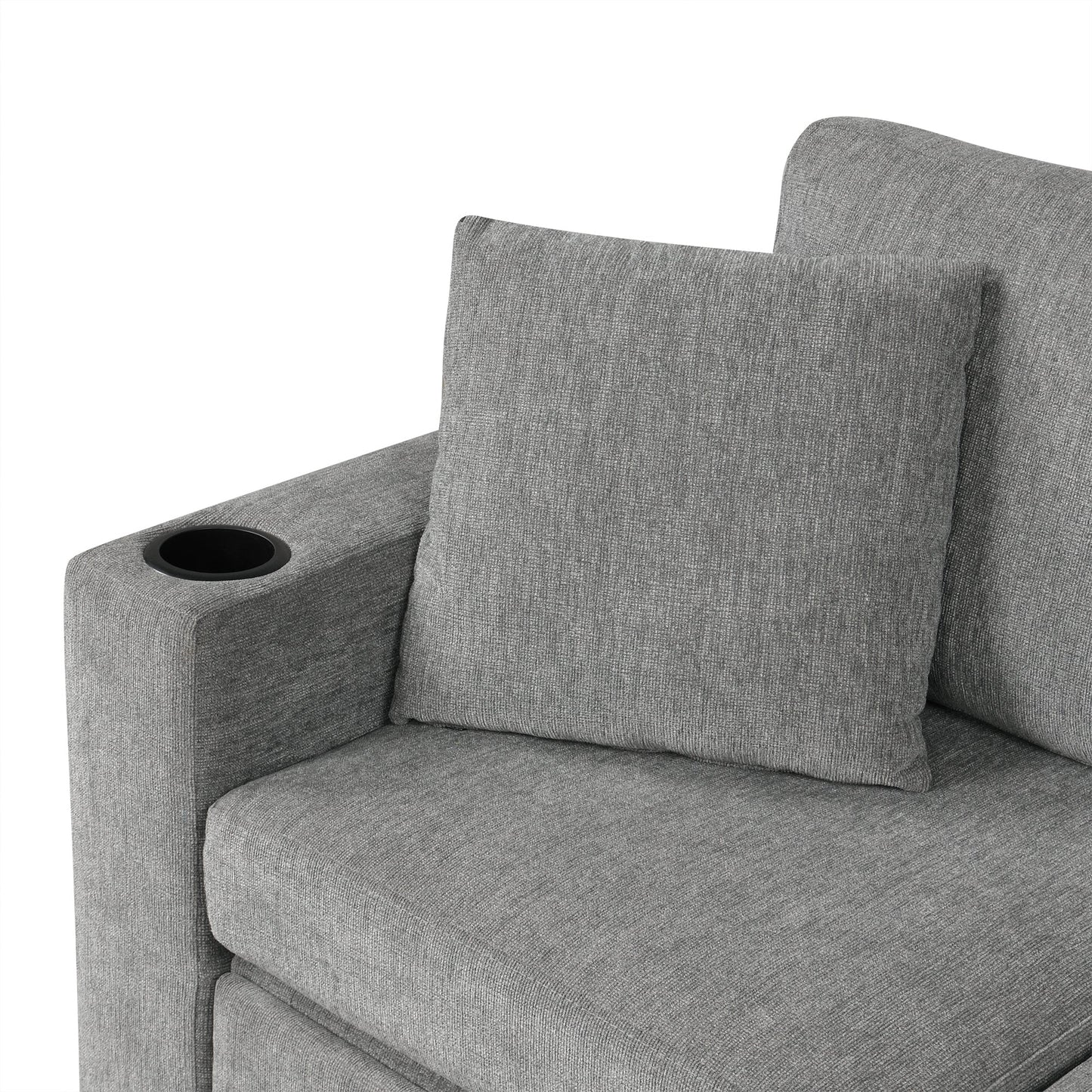 109.1' Sectional Sofa Convertible Pull-out Sofa Bed with Storage Ottoman Streamdale Furniture