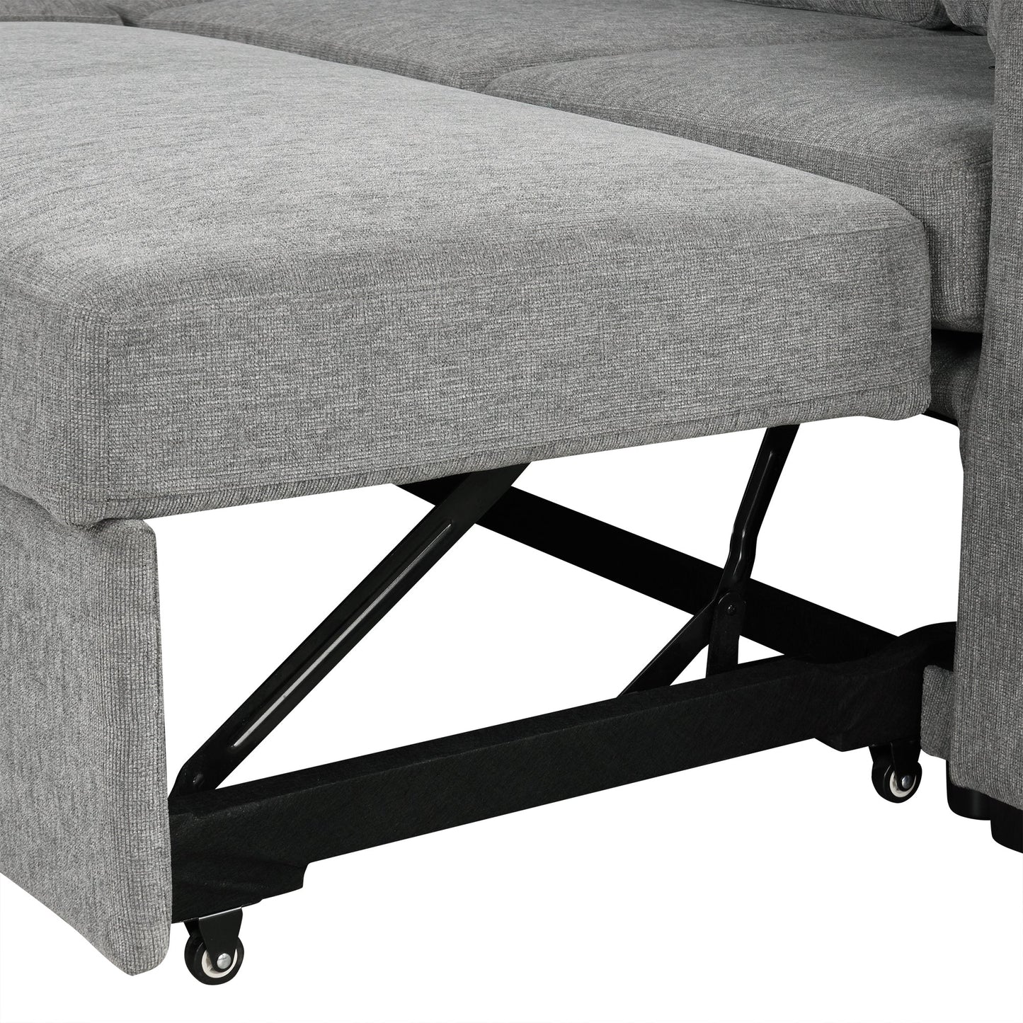 109.1' Sectional Sofa Convertible Pull-out Sofa Bed with Storage Ottoman Streamdale Furniture