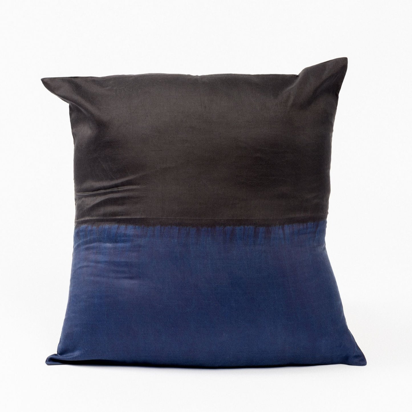 Aakar Indigo Gold Color Block Mulberry Silk Pillow - Fluent Trends