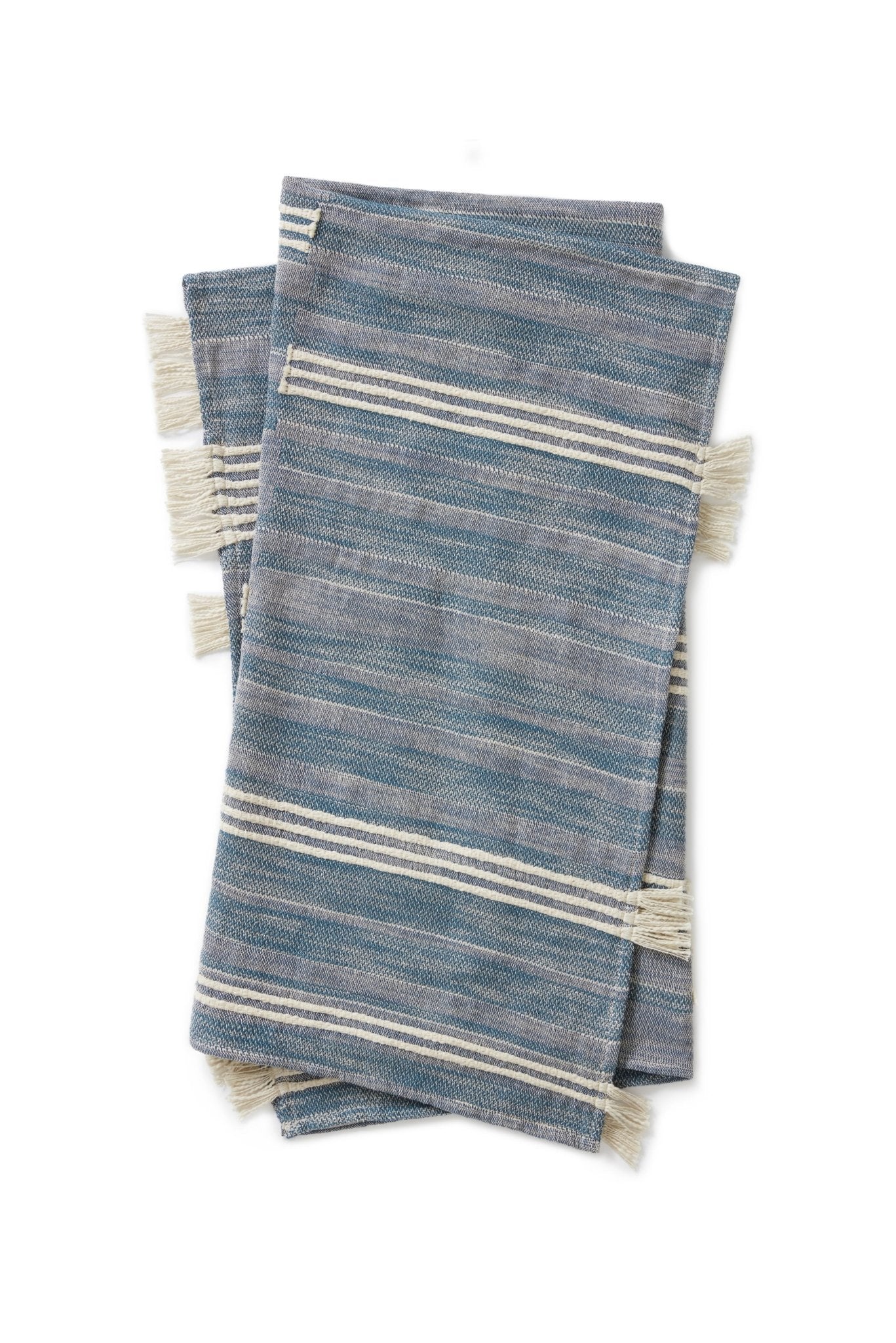 Amber Lewis x Loloi TAL0001 Blue Throw Blanket White Cliff Studio