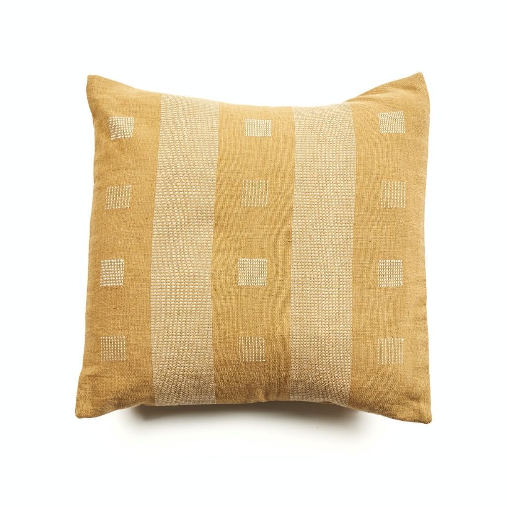 Chokor Nira Brown Organic Cotton Handloom Pillow - Fluent Trends