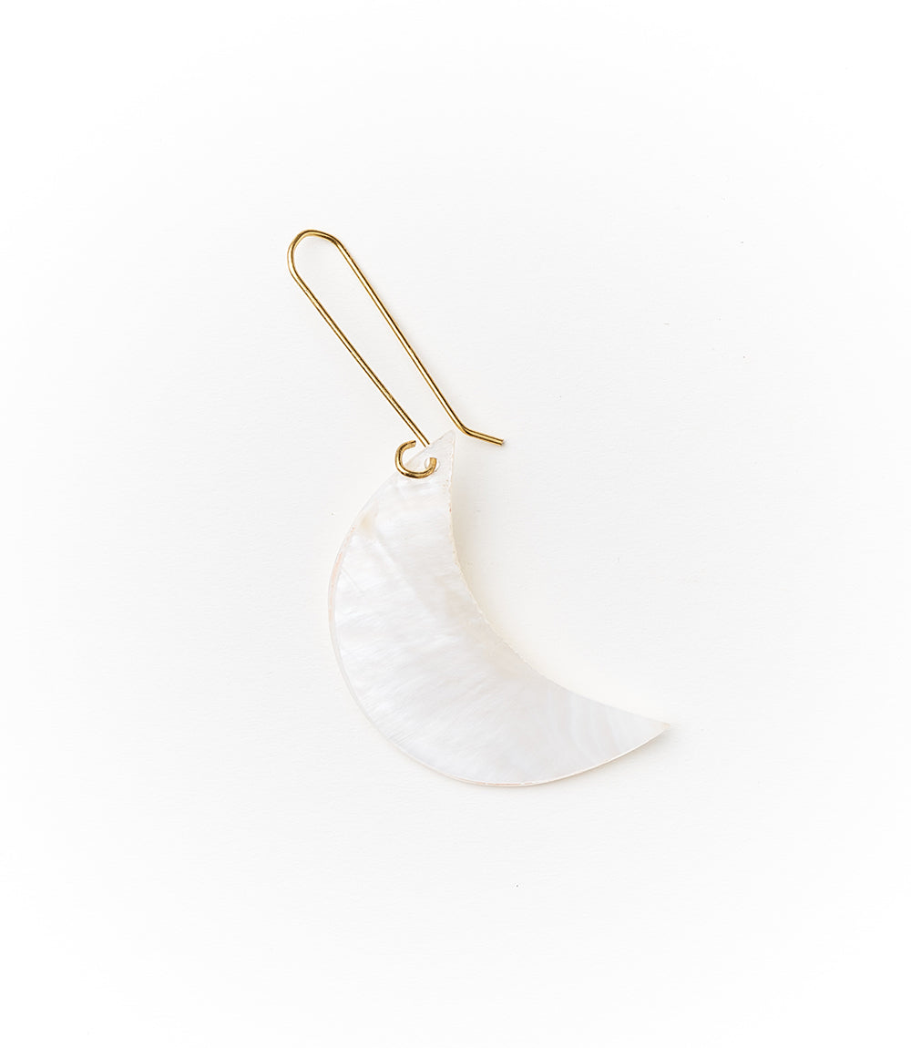 Rajani Crescent Moon Drop Earrings - Mother of Pearl - Fluent Trends