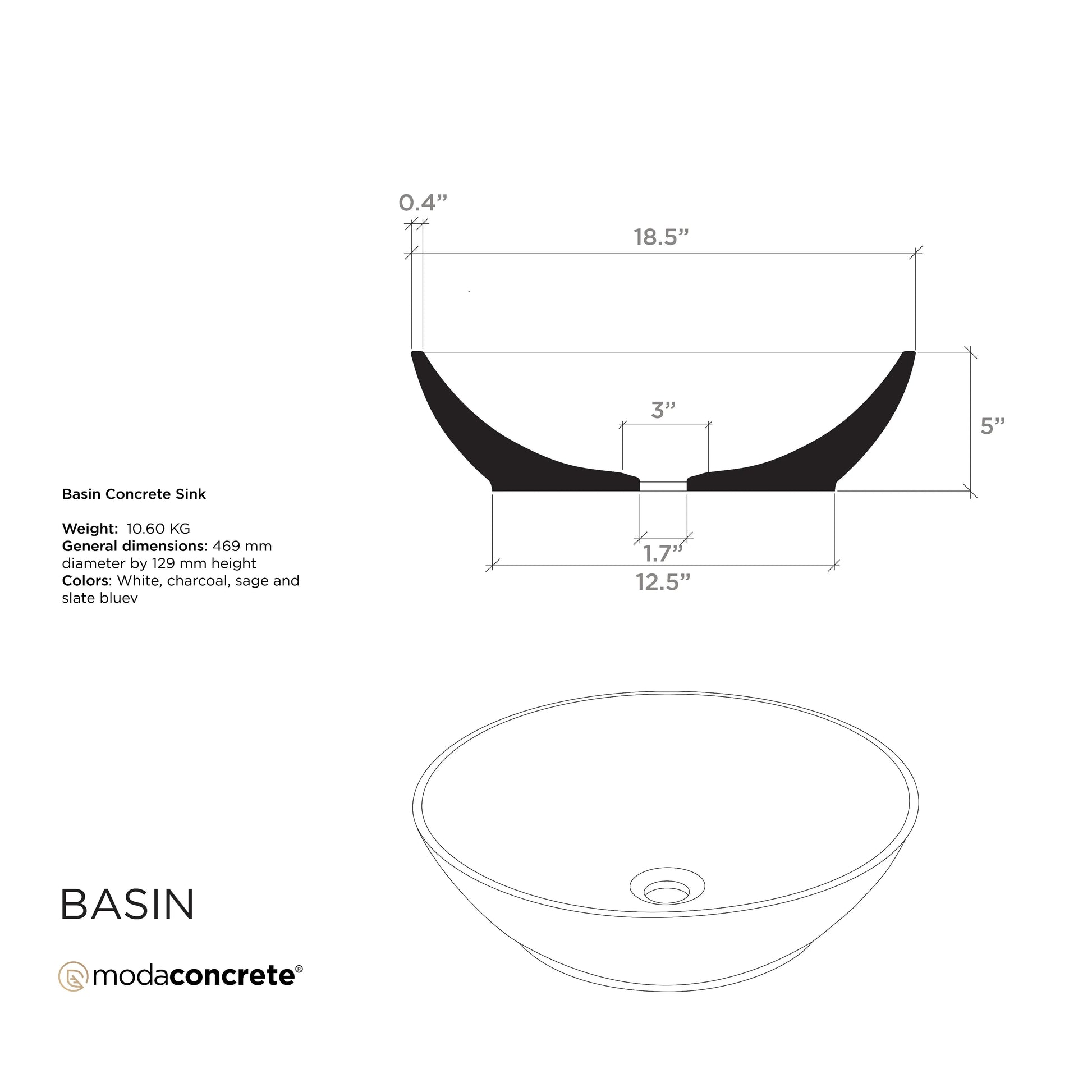 Basin Concrete Sink - Fluent Trends