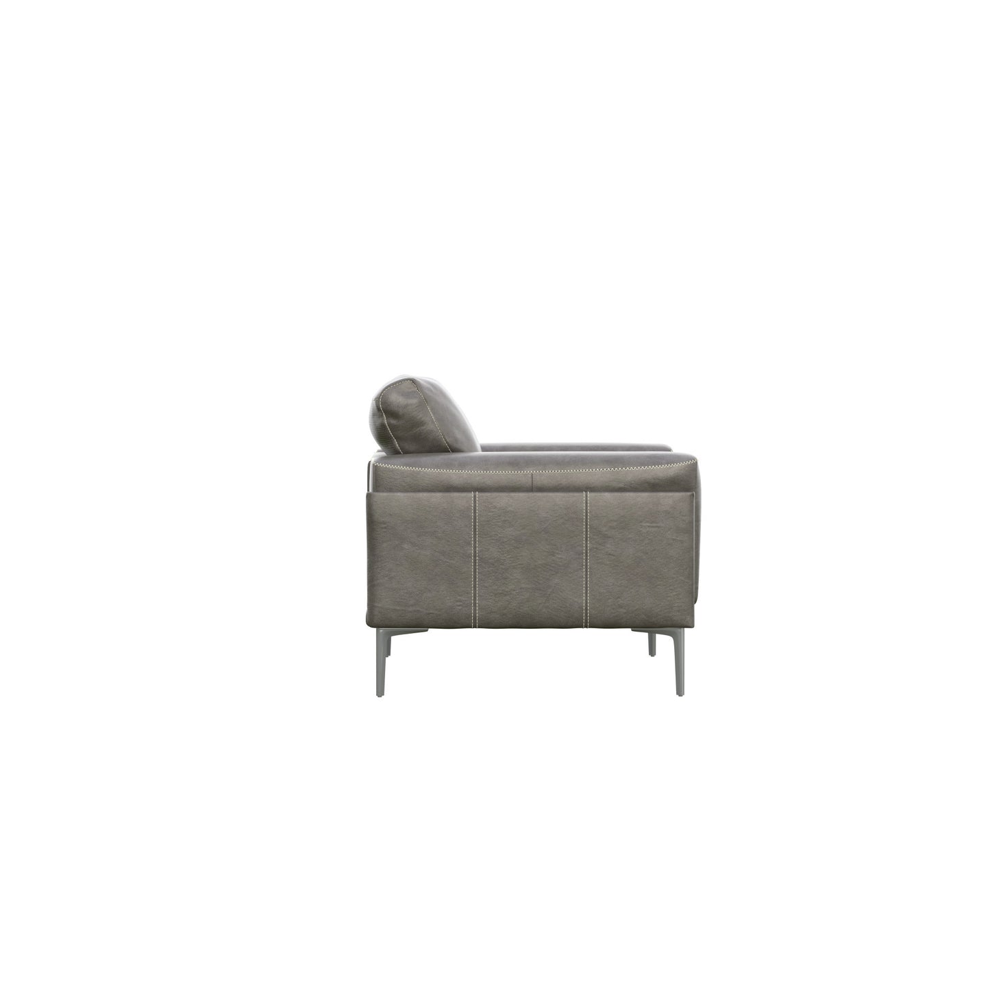 Charcoal Gray Leather Chair - Fluent Trends