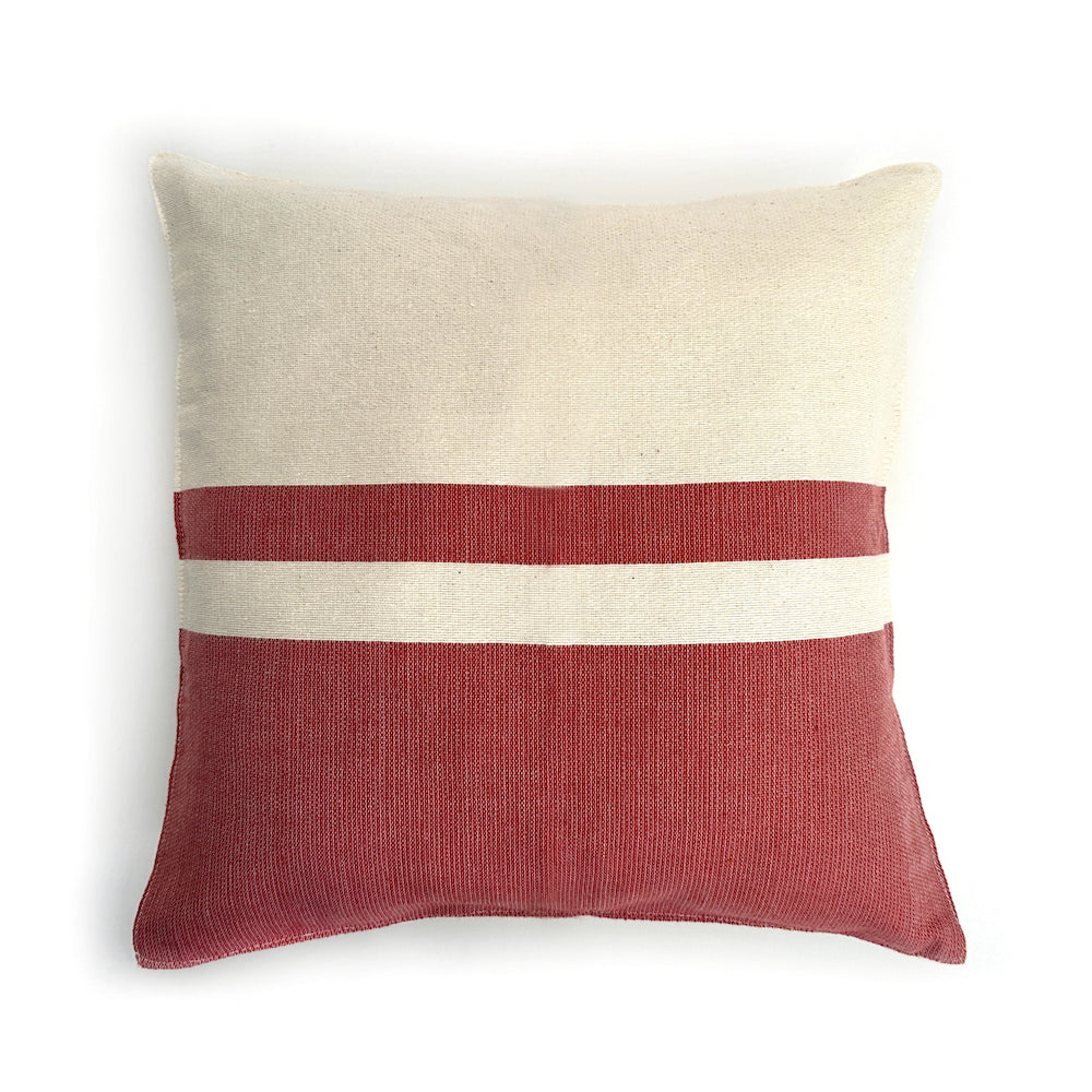 Woven Block Pillow Case - Natural with Copper Powered by People