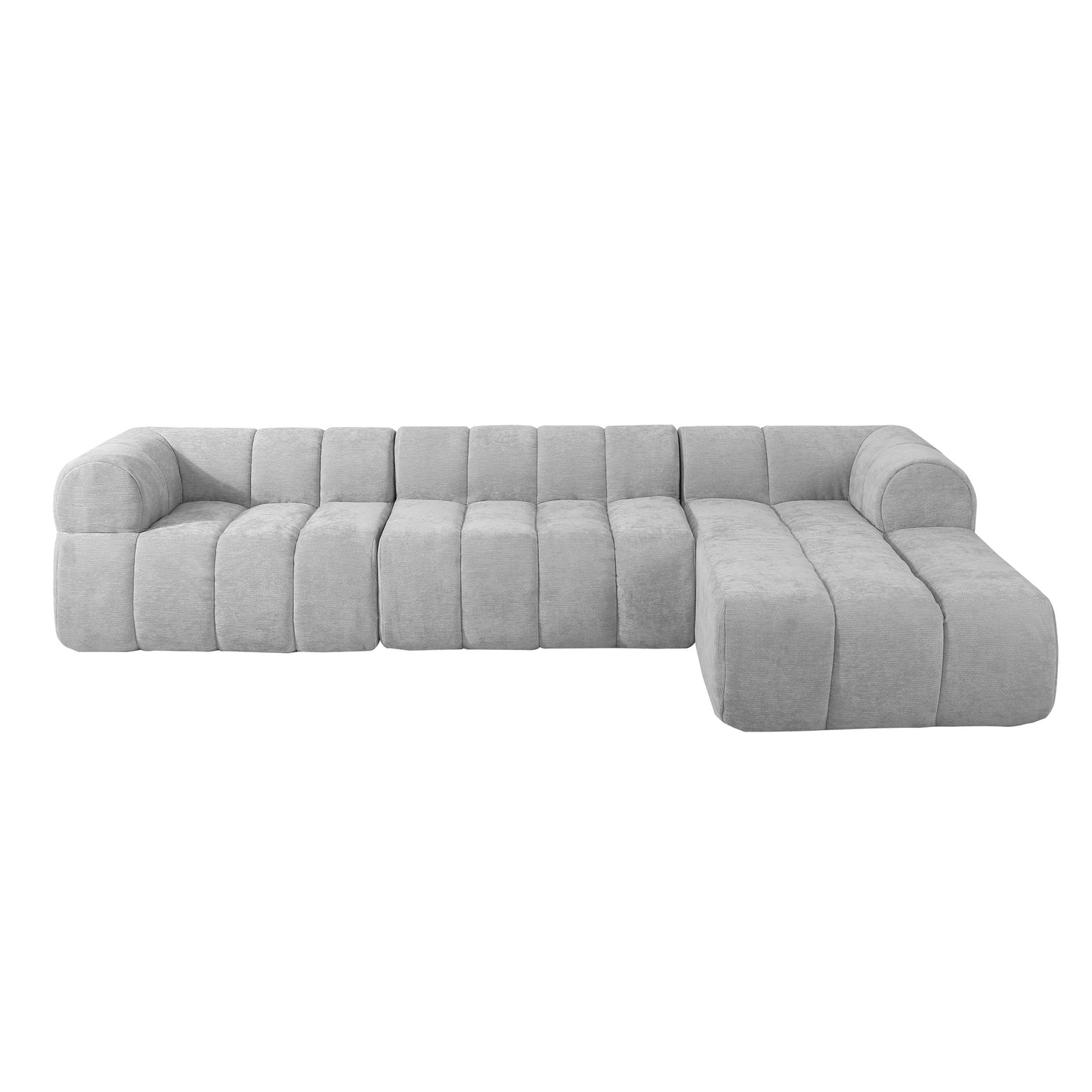 122' Modern L-Shaped Sectional Sofa with High-Density Sponge Right Hand Facing