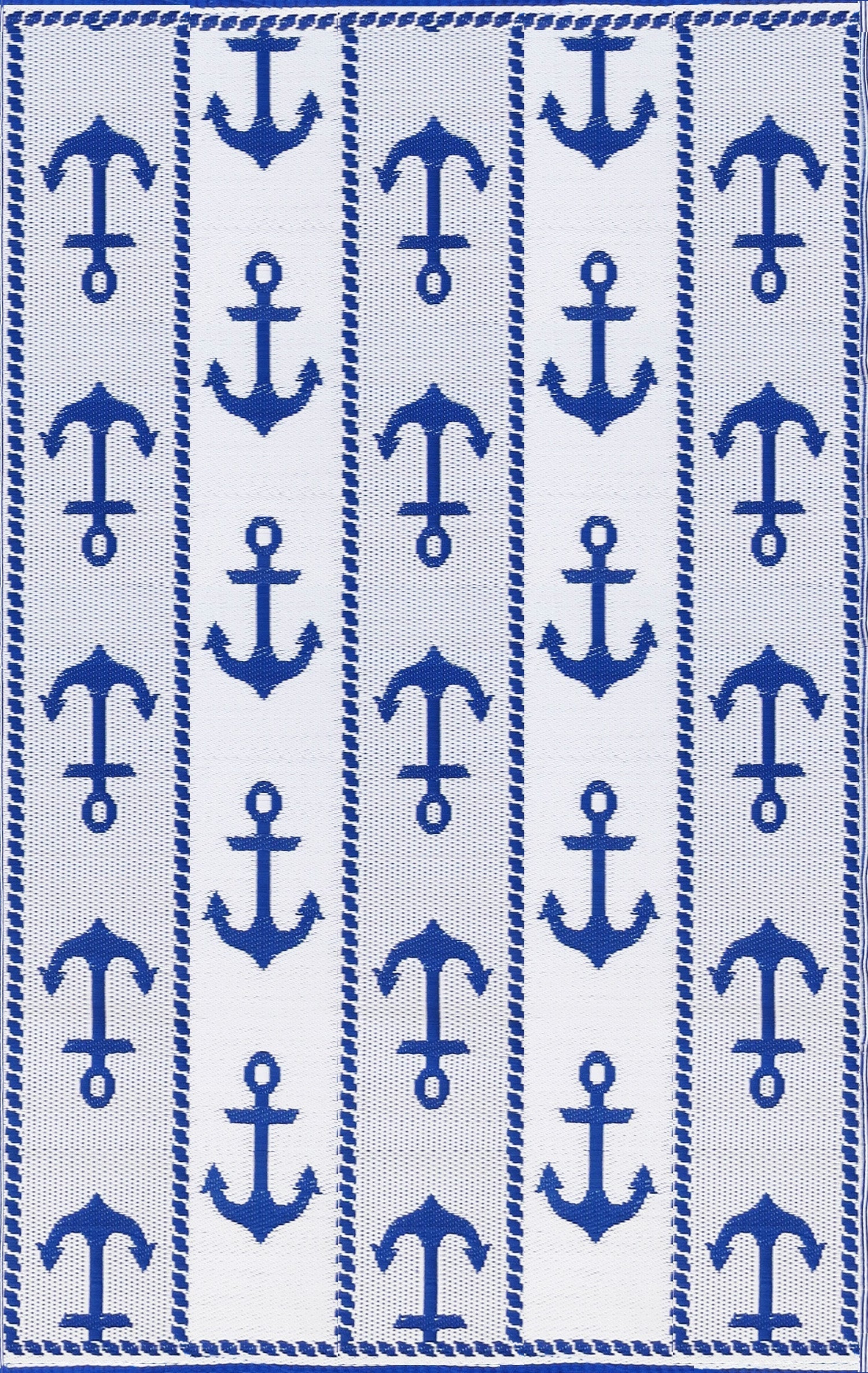 Anchor Blue & White Outdoor Mat / Rug - Fluent Trends