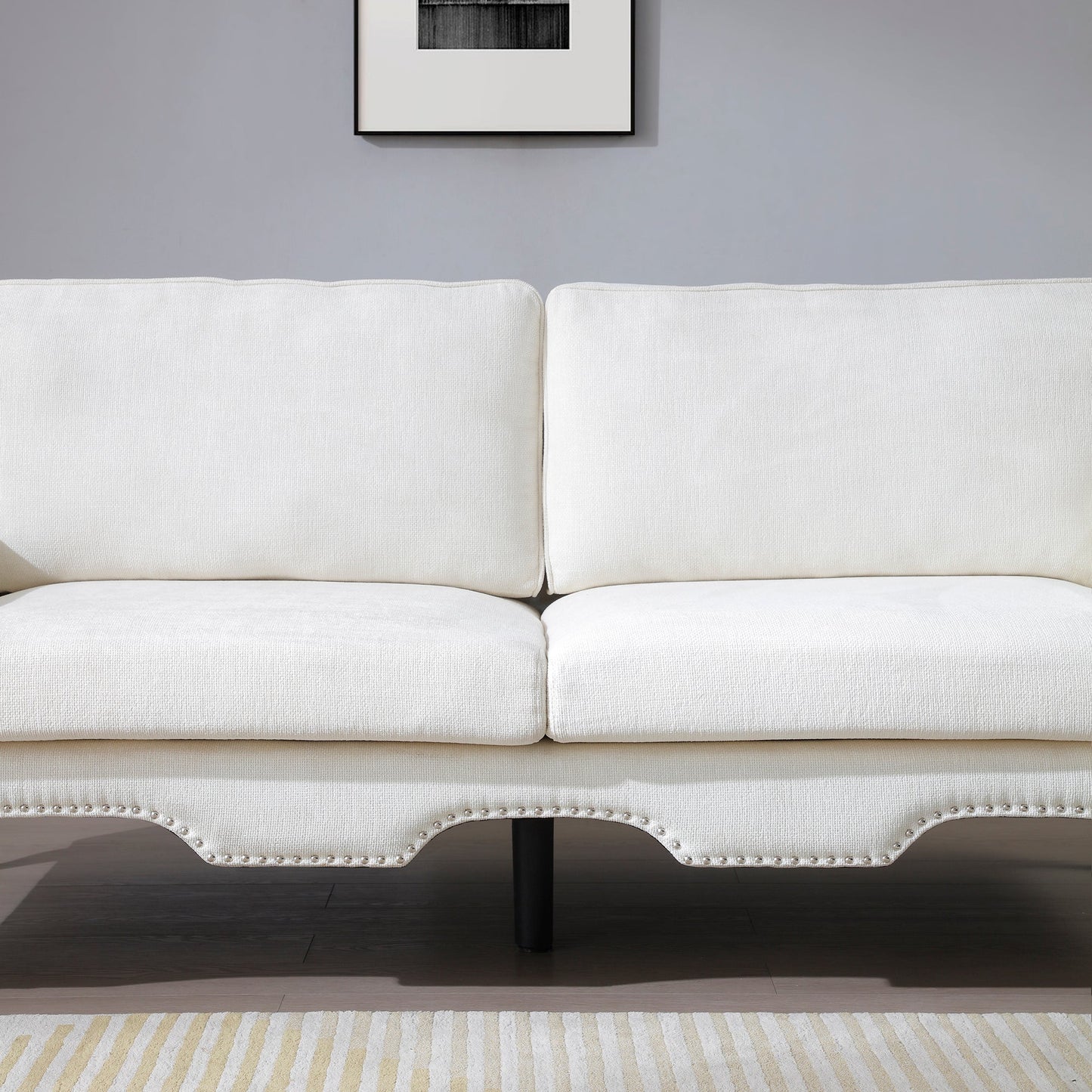 2 Piece Sofa Set with Movable Pillows, 5 Seat, Upholstered Sofa, Beige Streamdale Furniture