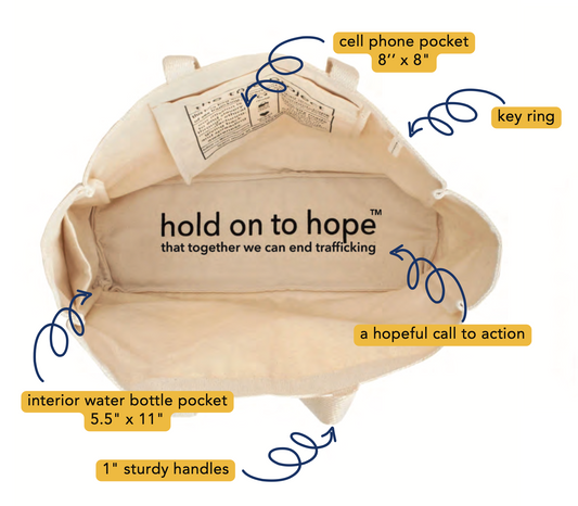 Organic Cotton Fair Trade Tote Bag with Pockets | Free to Imagine