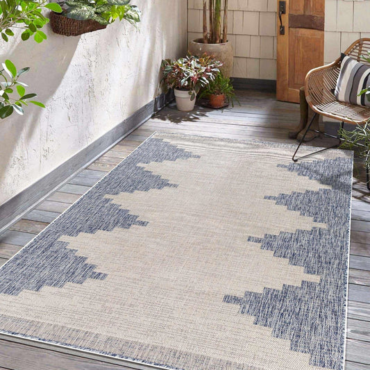 Djugun Blue Indoor & Outdoor Rug - Fluent Trends