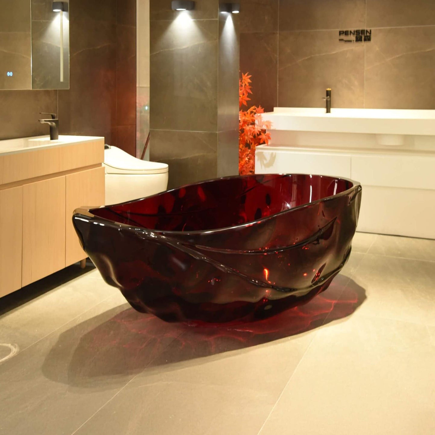 Extra Large 67" Modern Freestanding Oval Resin Soaking Bathtub (SAK14326) SAKSBY.com