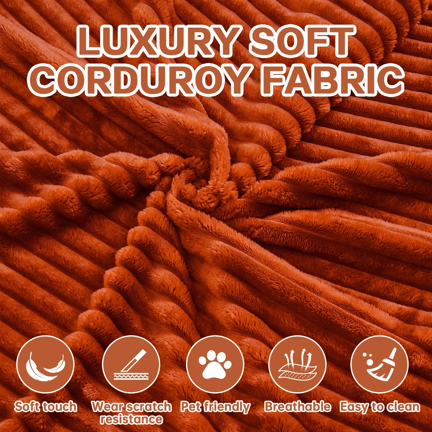 Red Corduroy 5-in-1 Modular Floor Sofa Sleeper Bed, No Assembly - Fluent Trends