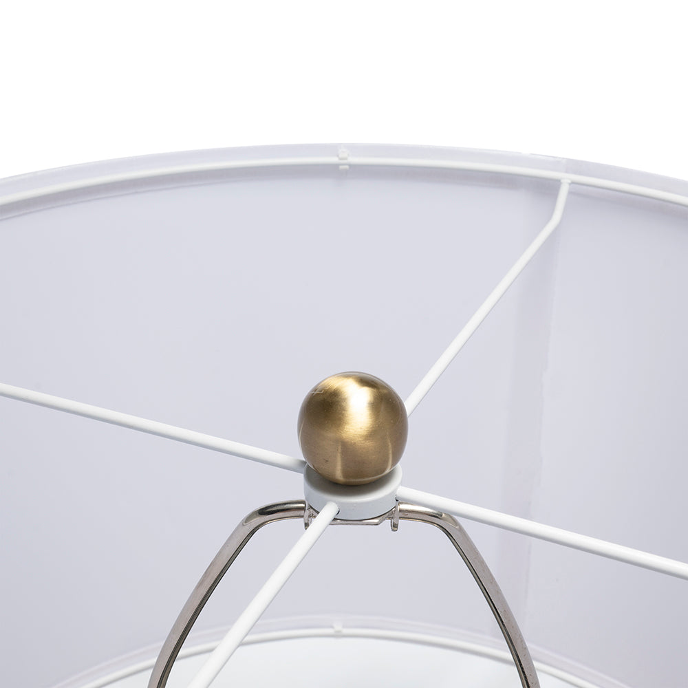 Modern Gold Geode Table Lamp with White Drum Shade & Agate Accents, 27.5" H - Fluent Trends - Fluent Trends