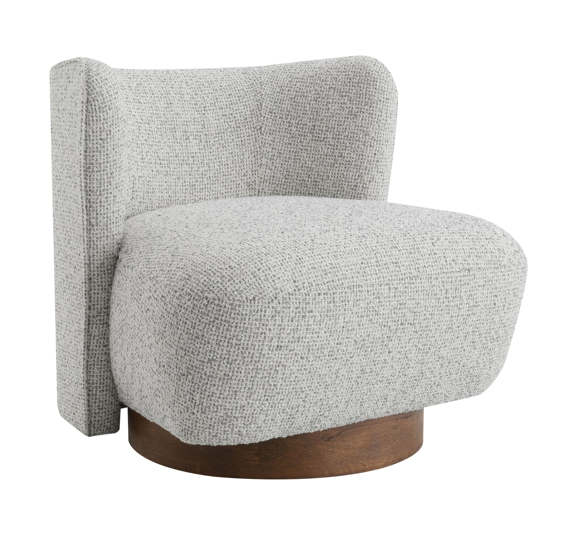 Lisa Gray Tweed Accent Chair - Modern Armless Seating for Living Room, 31" Wide - Fluent Trends