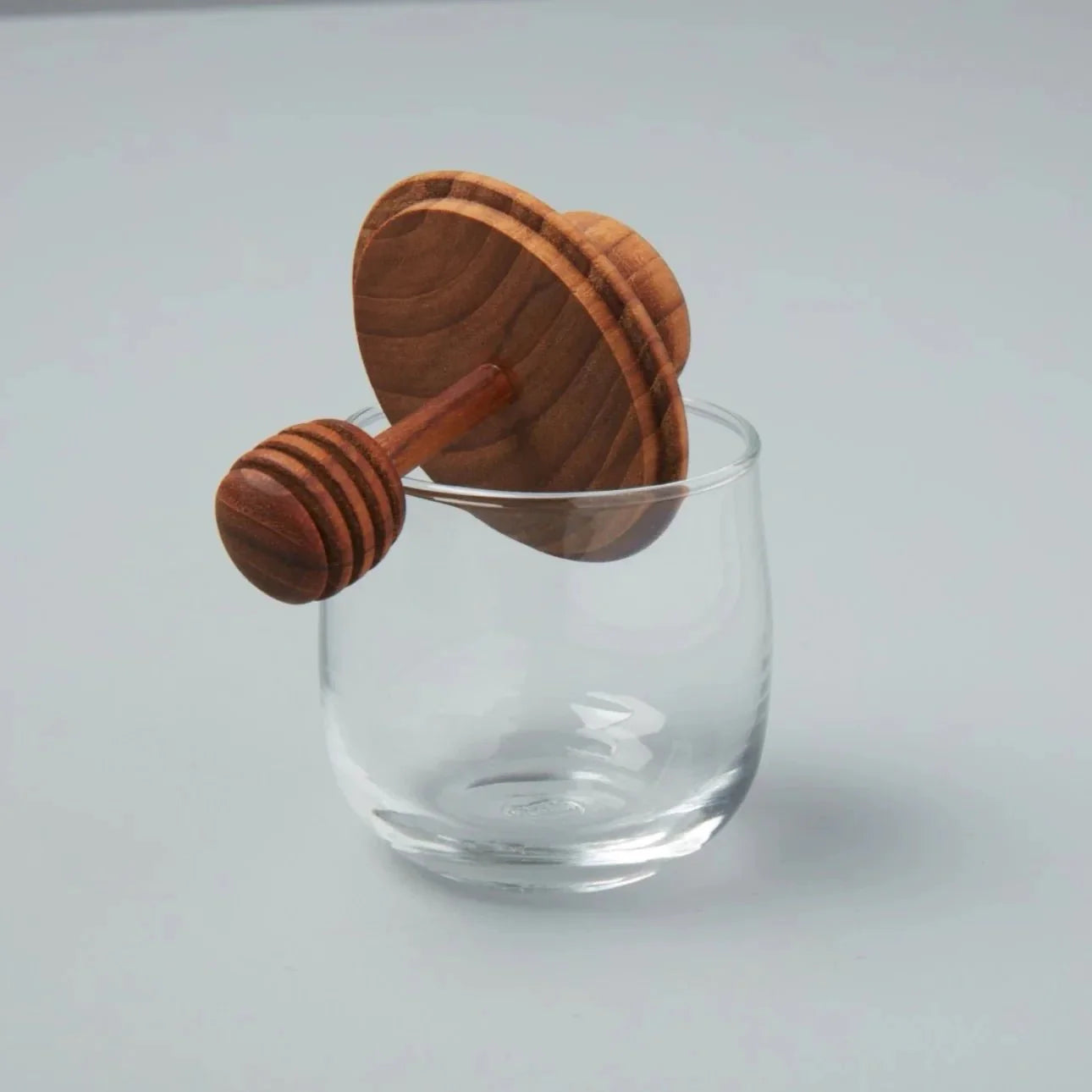 Mini Teak & Glass Honey Jar White Cliff Studio