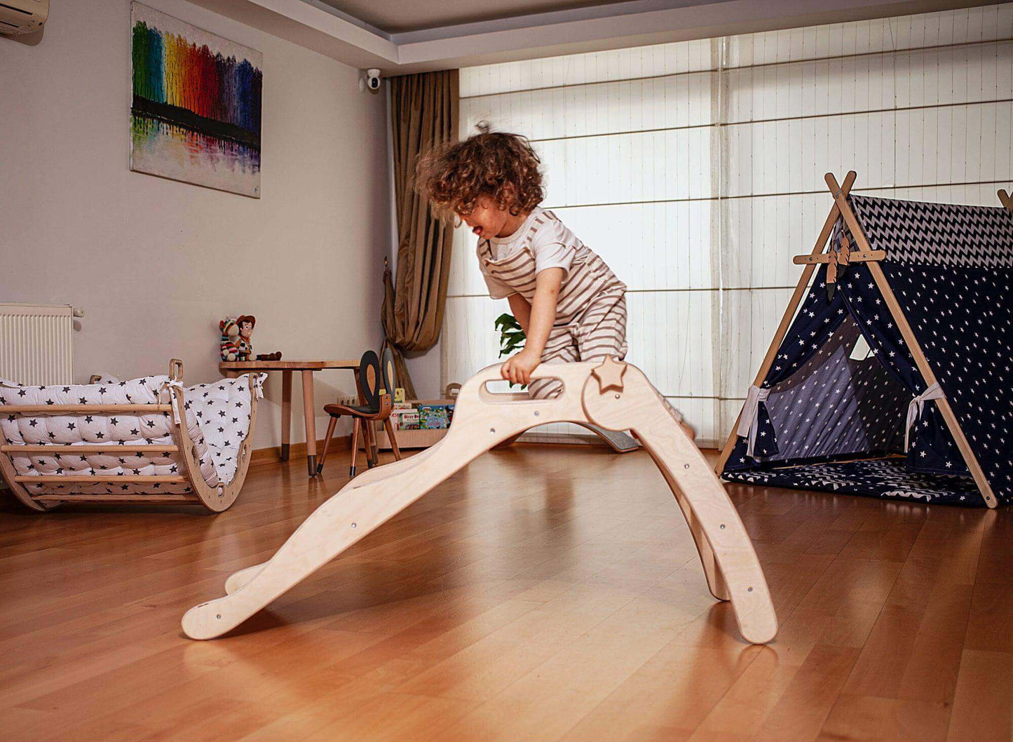 Foldable Wooden Slide Kidodido
