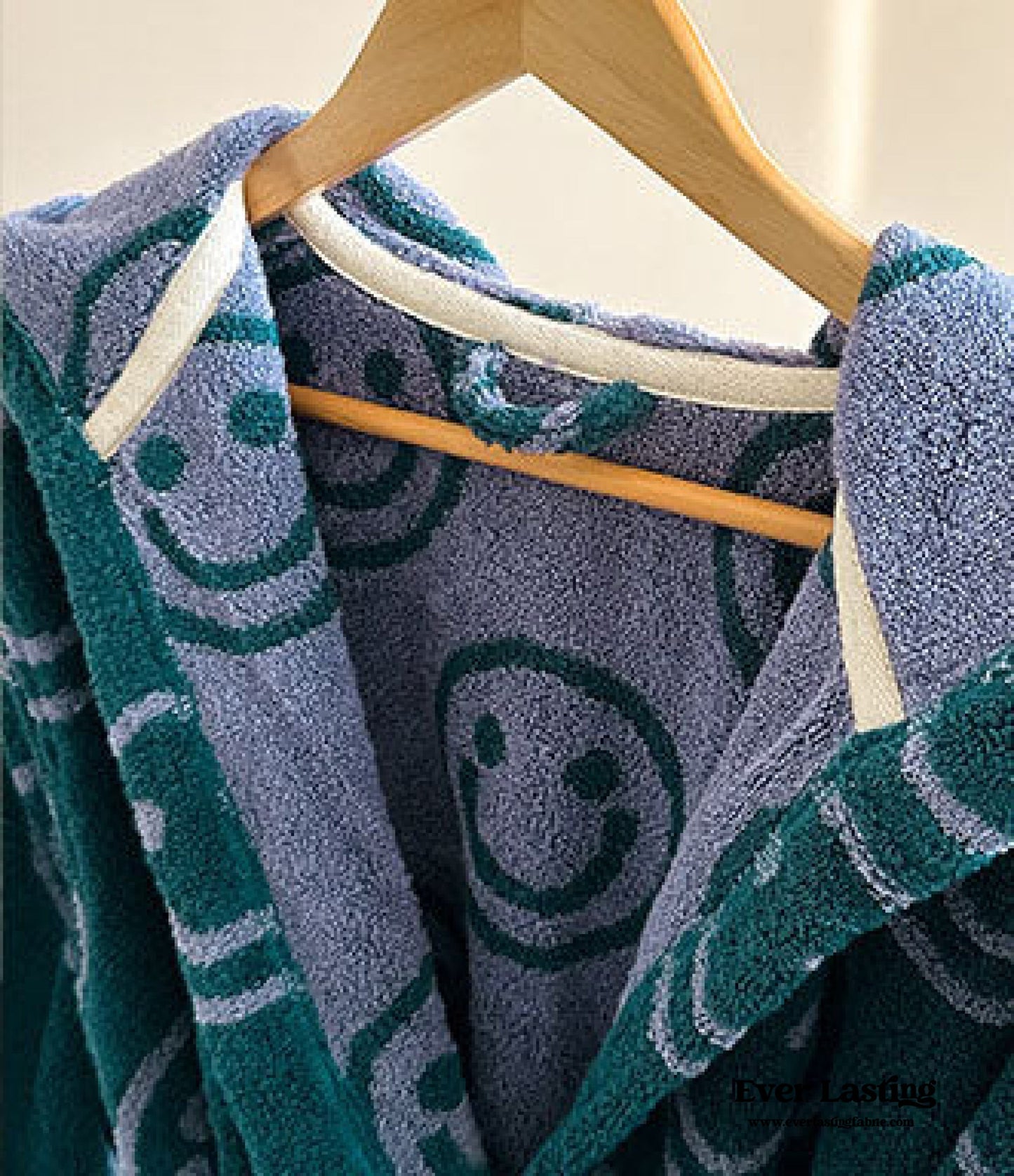 Happy Face Hooded Children & Adult Bathrobe / Purple Ever Lasting