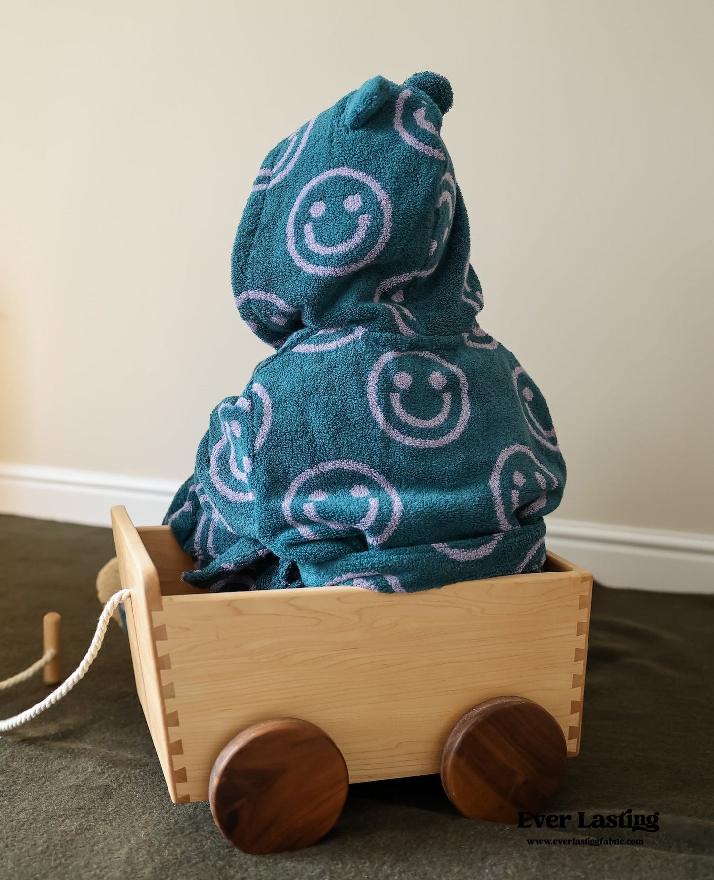 Happy Face Hooded Children & Adult Bathrobe / Purple Ever Lasting
