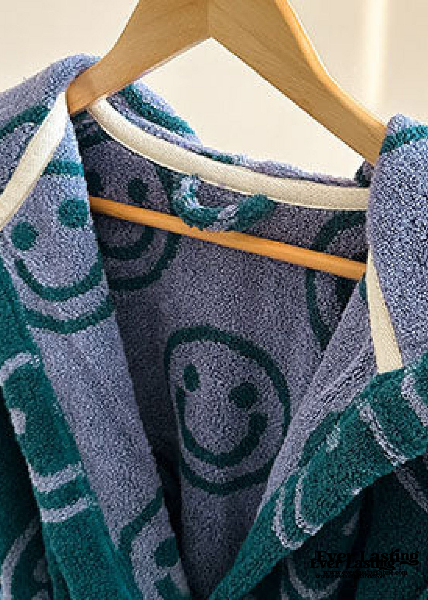 Happy Face Hooded Children & Adult Bathrobe / Purple Ever Lasting
