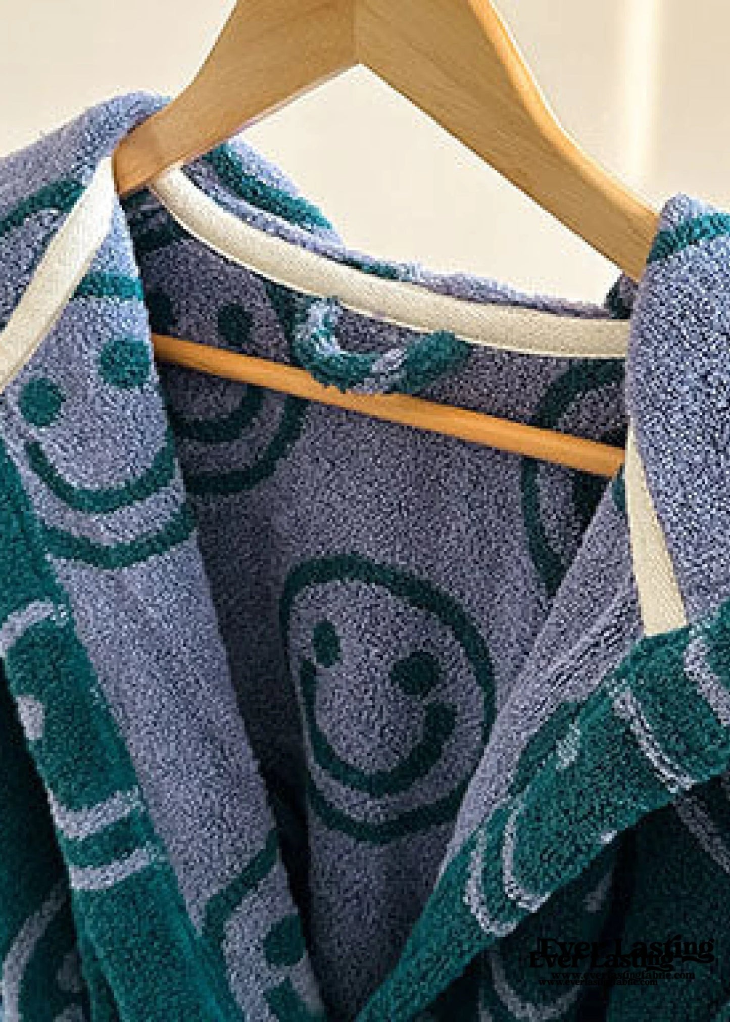 Happy Face Hooded Children & Adult Bathrobe / Purple - Fluent Trends Robes
