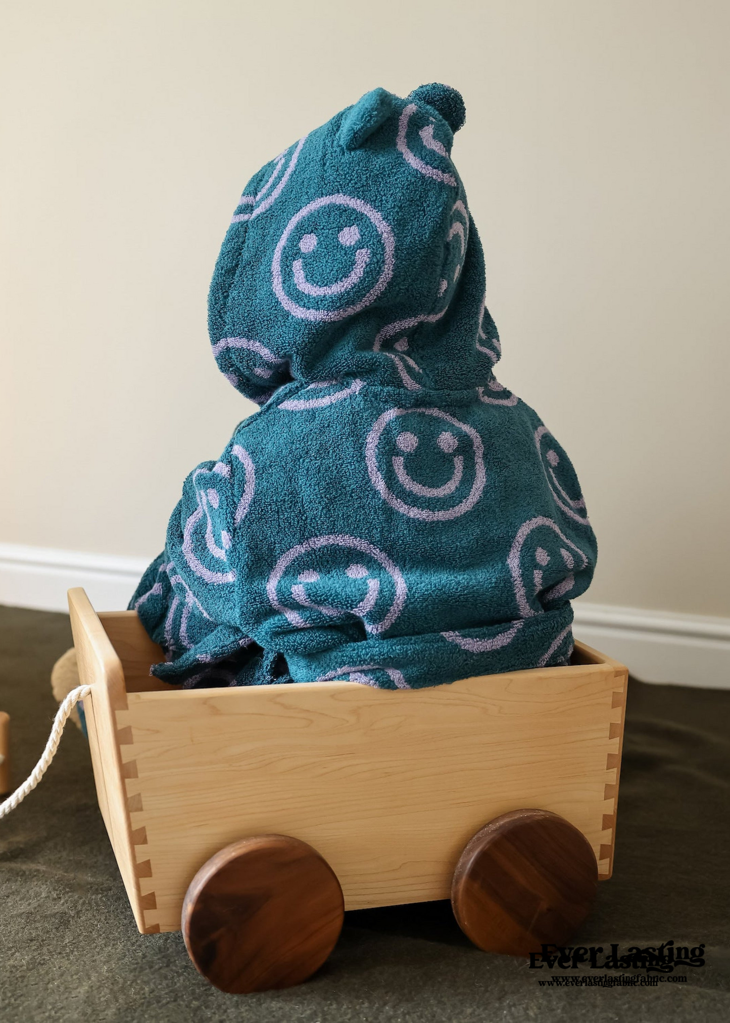 Happy Face Hooded Children & Adult Bathrobe / Purple Ever Lasting