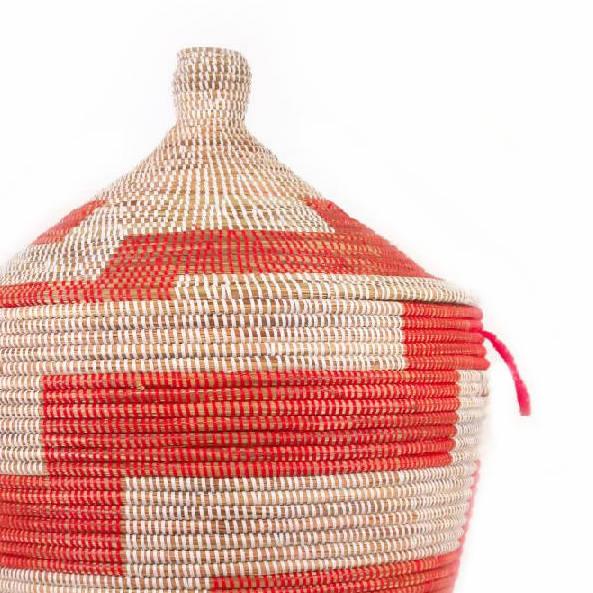 Low Storage Basket - Red Stripe - Fluent Trends