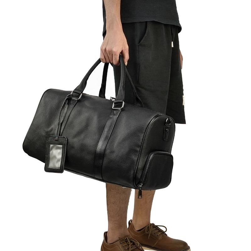 The Endre Weekender | Black Pebbled Leather Weekender - Fluent Trends