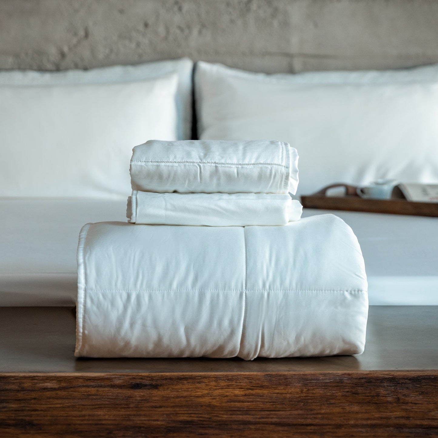 Cooling Comforter Set – Temperature-Regulating Eucalyptus Silk Comforter & Pillow Shams ecobrands®