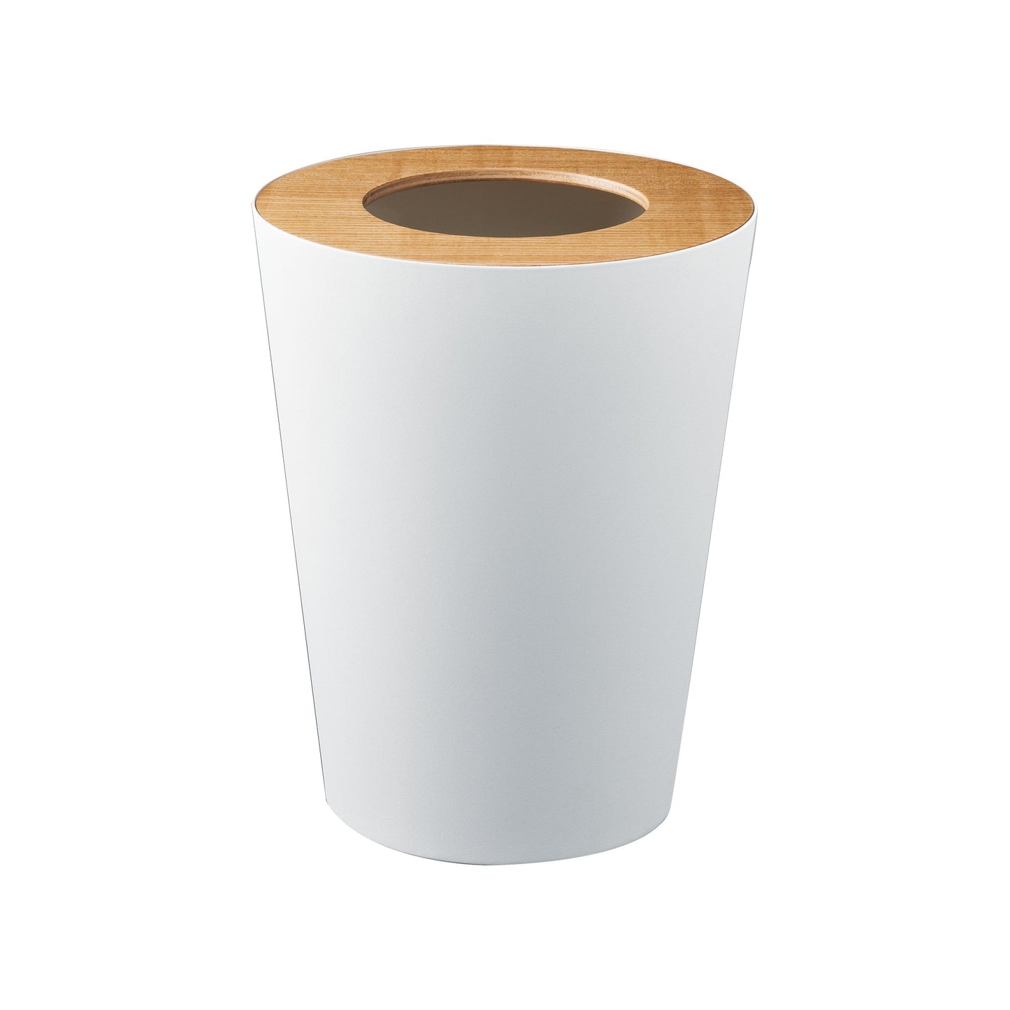 Trash Can - Round - Steel + Wood Yamazaki Home