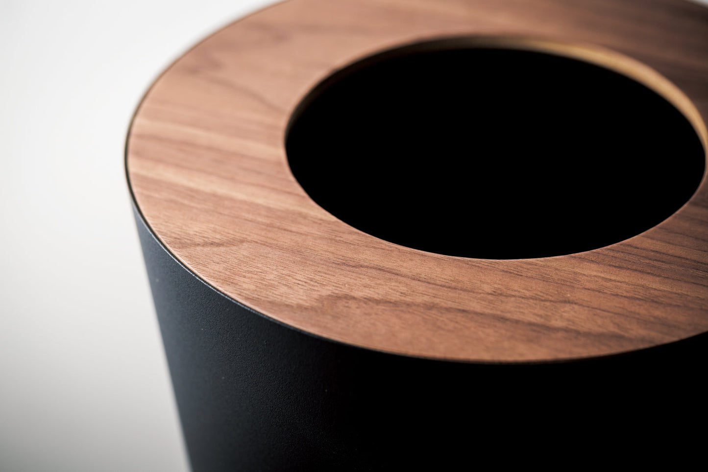 Trash Can - Round - Steel + Wood Yamazaki Home