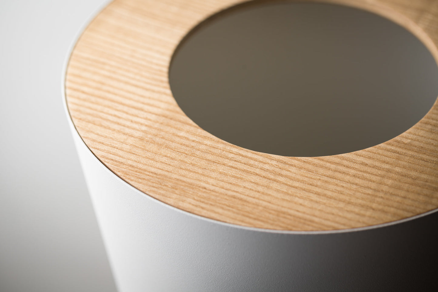 Trash Can - Round - Steel + Wood Yamazaki Home
