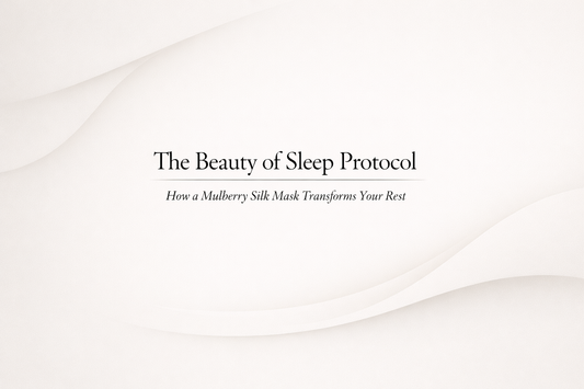 Minimalist ivory canvas with rounded edges featuring the title “The Beauty of Sleep Protocol” in luxury serif type.
