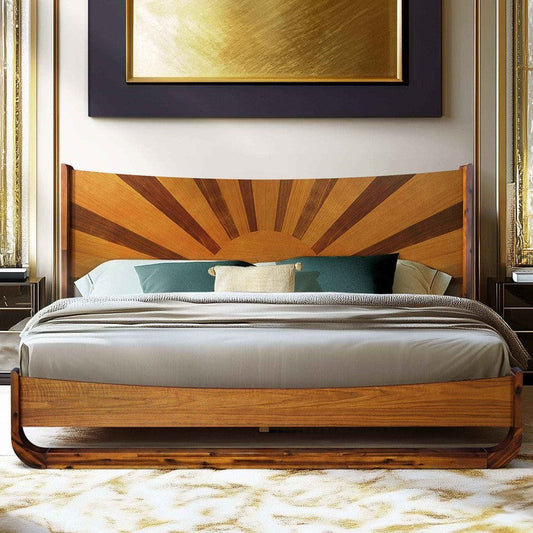 Rorns Sunset Platform Bed Frame With Headboard
