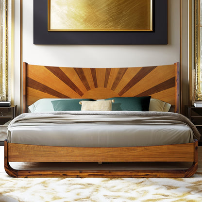 Rorns Sunset Platform Bed Frame With Headboard Megsu