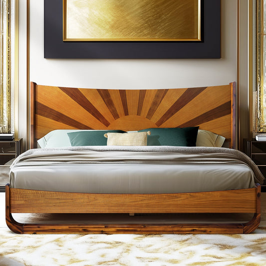 Rorns Sunset Platform Bed Frame With Headboard Megsu