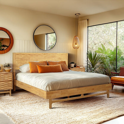 Acacia Elara Platform Bed Frame with Headboard