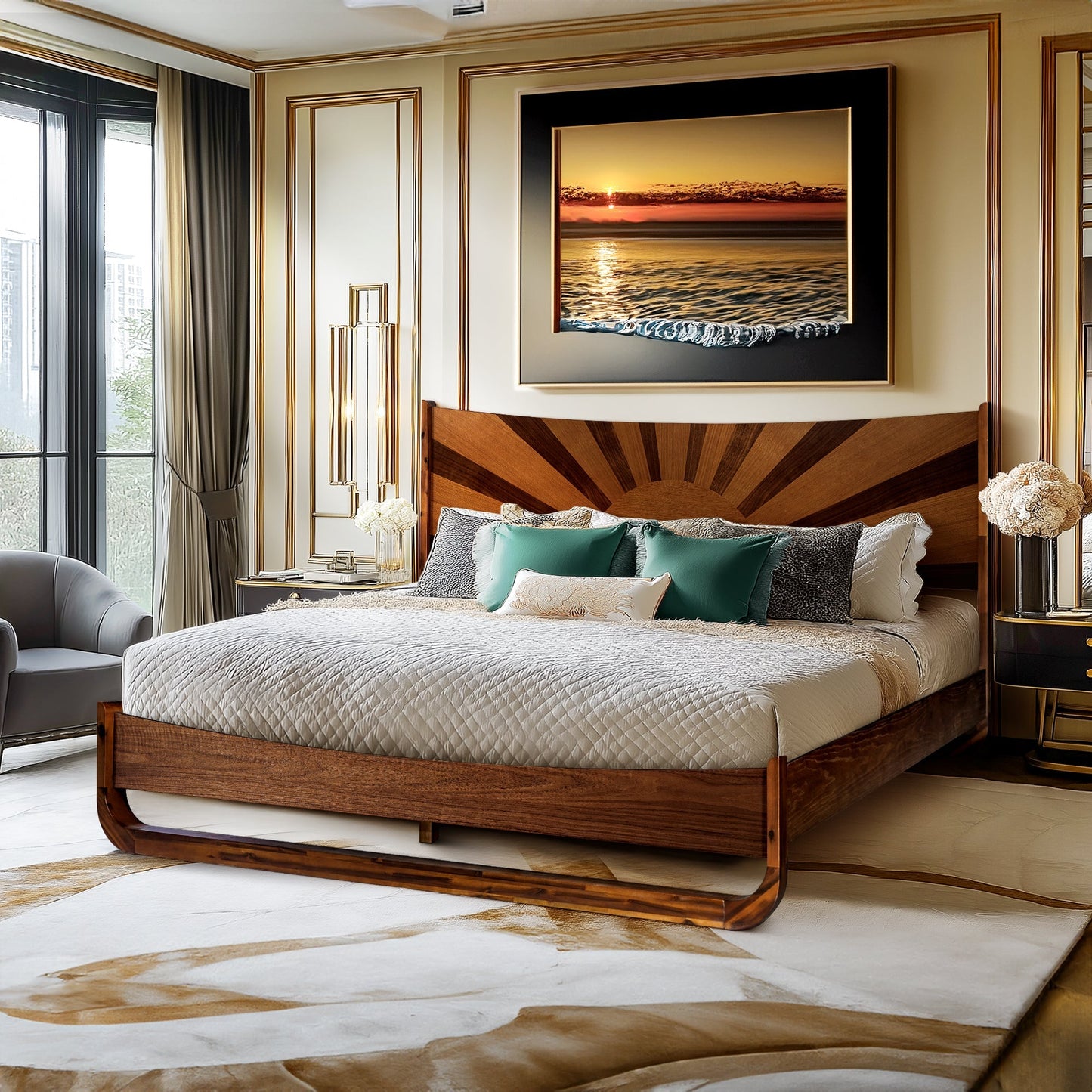 Rorns Sunset Platform Bed Frame With Headboard Megsu