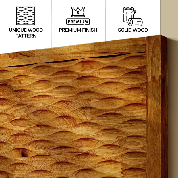 Acacia Elara Platform Bed Frame with Headboard - Fluent Trends