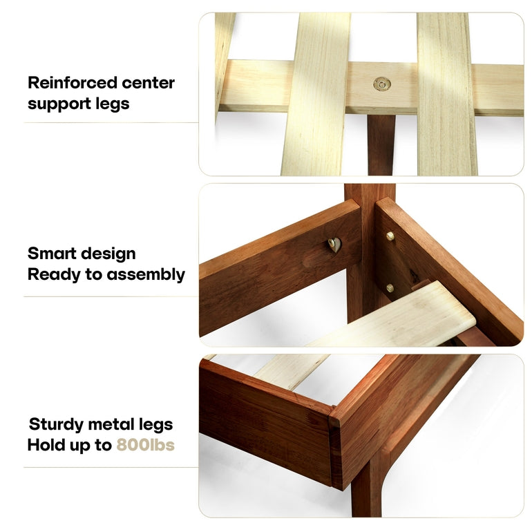 Acacia Elara Platform Bed Frame with Headboard